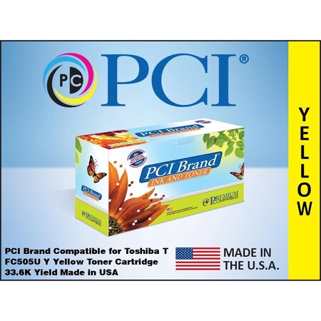 Pci Compatible Toshiba TFC505UY Yellow Toner 336K Yield for 2505AC, 3005AC, 3505AC, 4505AC, 5005AC T-FC505U-Y-PCI